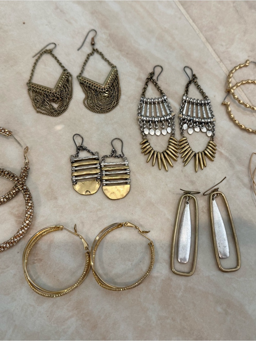 Lucky Brand Mixed Metal Dangle & Hoop Earring Set - Gold & Silver